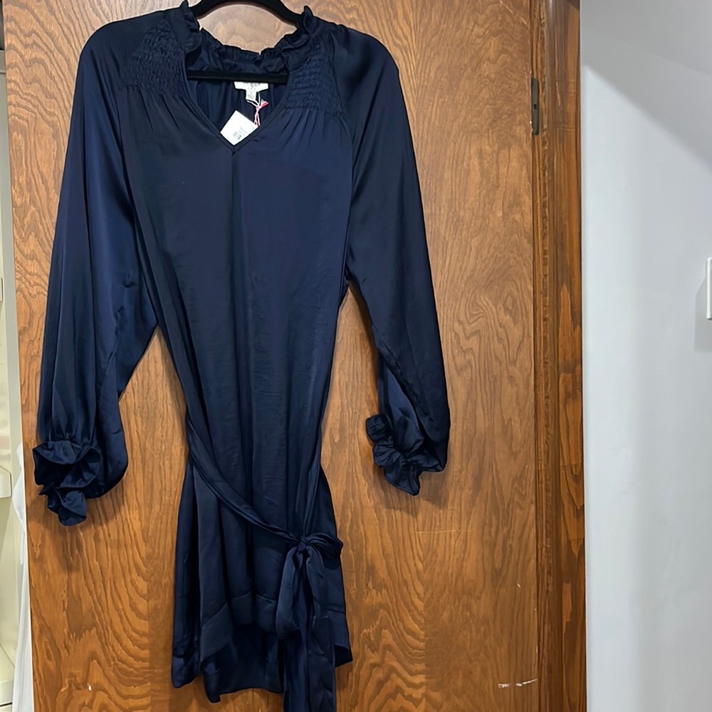umgee Navy Blue Satin Dress